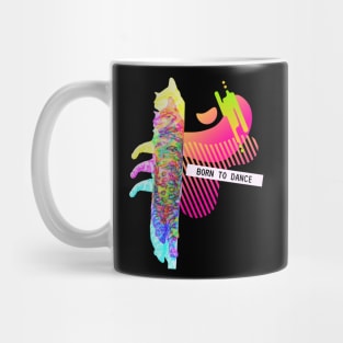 Katze Born To Dance Glitch Vaporwave Party Techno Mug